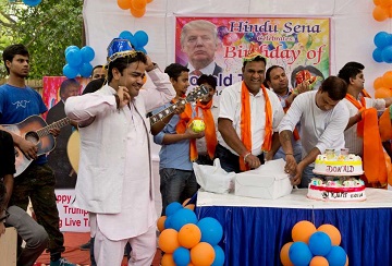 ہندو سینا کا ڈونلڈ ٹرمپ کی سالگرہ کا جشن