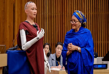 اقوام متحدہ کے اجلاس میں مصنوعی ذہانت کے حامل روبوٹ کی شرکت